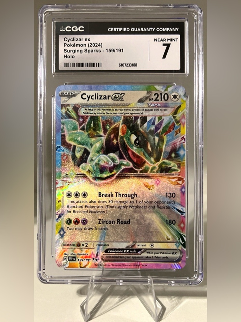 Pokémon TCG: Surging Sparks - CYCLIZAR EX 159/191 - CGC NM 7
